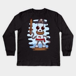 Pirate Ned Kids Long Sleeve T-Shirt